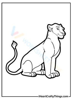 Detailed Lion Page Worksheet