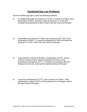 Combined Gas Law Problems