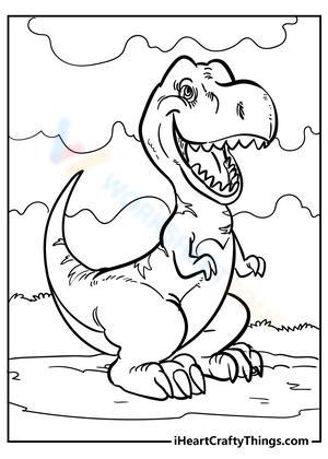 Excited T-Rex Illustration