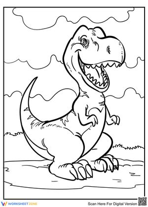 Excited T-Rex Illustration