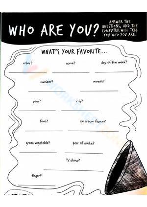 Who Are You Worksheet: Self-Introduction Activity