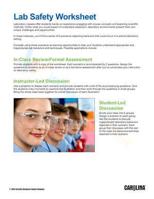Ensuring Lab Safety: A Comprehensive Worksheet