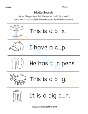 Middle Sounds Identification Practice