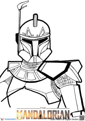 Character with a Helmet Illustration Worksheet