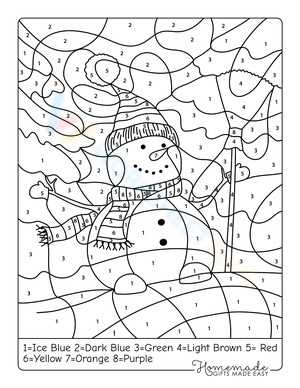 Winter Snowman Coloring Worksheet