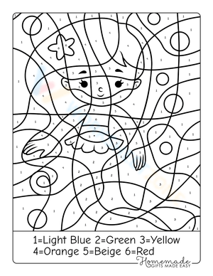Mermaid Coloring and Drawing Worksheet