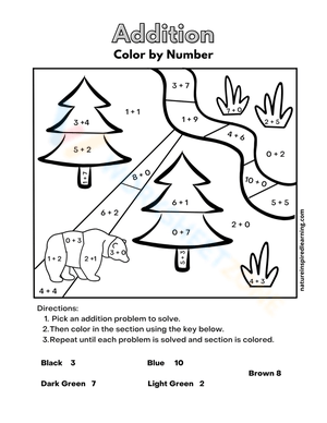 Forest Scene Coloring and Activity Worksheet