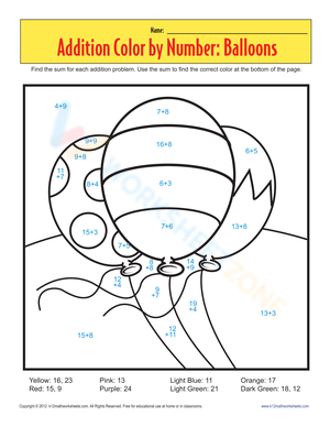 Balloons Counting Worksheet