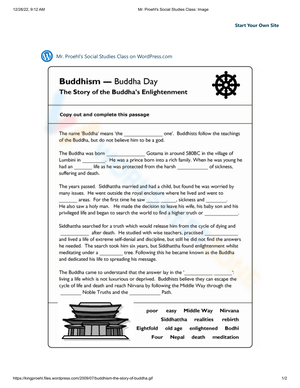 Buddha Day Worksheet