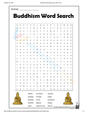 Buddhism Word Search