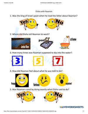 Naaman Worksheet 2