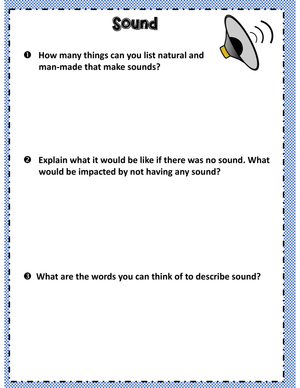 Sound Answer Question Worksheet
