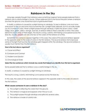 Rainbow Fun Worksheet