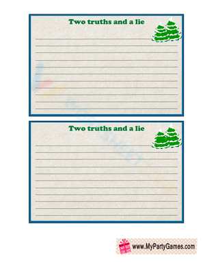 Two Truths and a Lie - Fun Activity