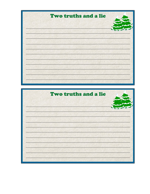 Two Truths and a Lie - Fun Activity