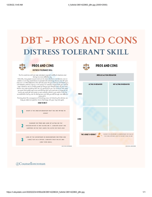 Free Collection of DBT Pros and Cons Worksheets for Students Free Collection of DBT Pros and Cons Worksheets for Students