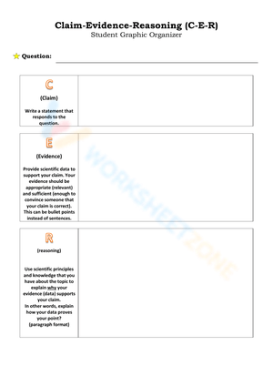 Claim, Evidence, Reasoning (CER)