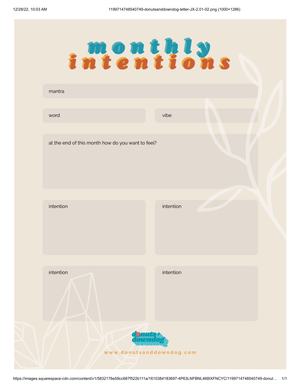 Monthly Intention Setting Focus