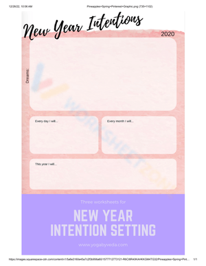 New Year Intention Worksheet