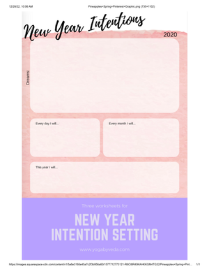 New Year Intention Worksheet