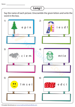 Unscrambling and Writing Long I Words