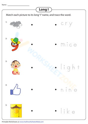 Long I Sound Matching and Tracing Activity