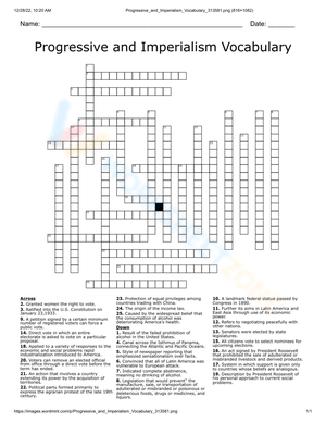 American Imperialism Vocabulary List