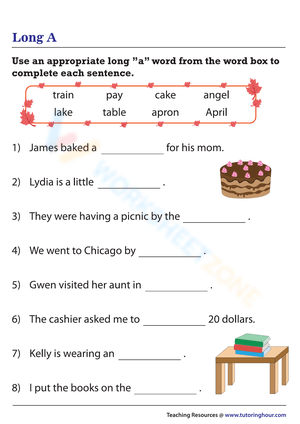 Identifying Long A Words from the Box