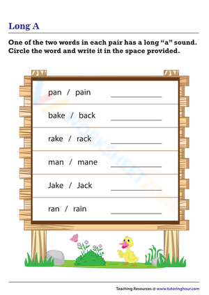 Circling and Writing Long A Sound Words