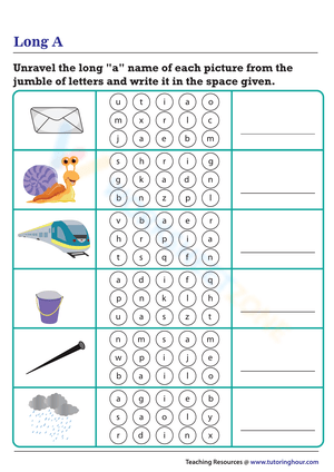 Finding Long A Words from Jumbles
