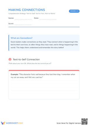 Essential Making Connections Worksheet | Grades 1-5 ELA