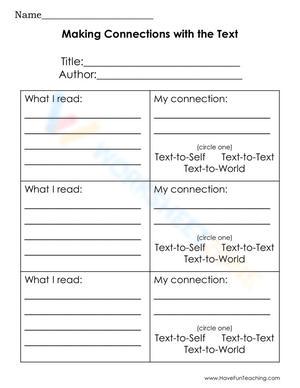 Making connections with the text
