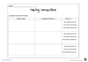 Making Connections Reading Worksheet