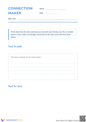 Connection Maker Worksheet | Essential Grade 3-5 ELA