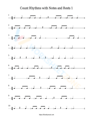 Count Rhythms with Notes and Rests 1