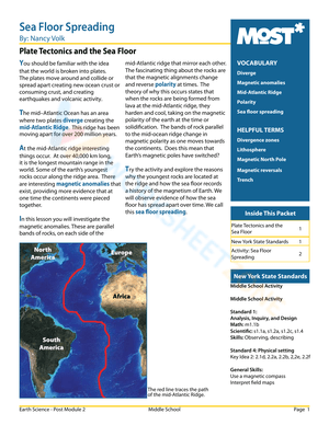 Free Printable Sea Floor Spreading Worksheets