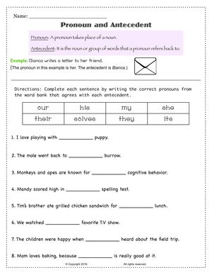 Master Pronouns and Antecedents