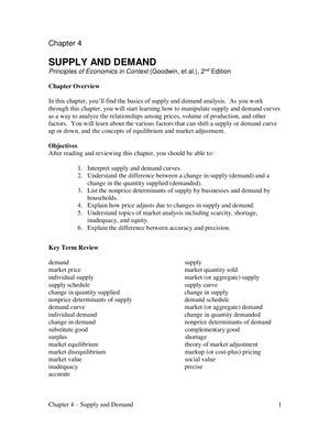 Supply and Demand: Updated Practice