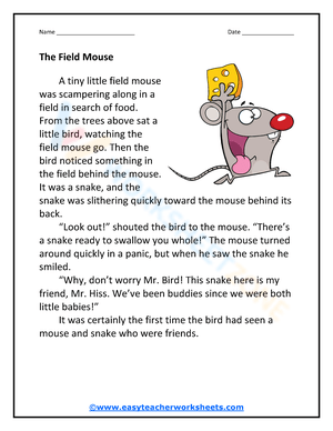 Explore the Tale of the Field Mouse