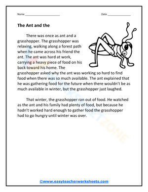 Explore the Ant and the Grasshopper