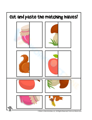 Enjoy Fall Matching Puzzle Worksheet