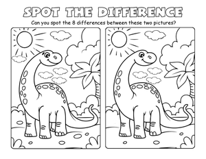 Dinosaur Spot the Difference Worksheet