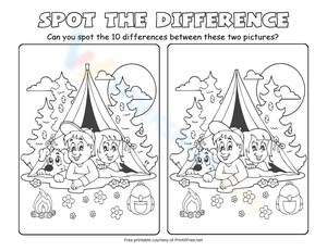 Spot the Difference – Camping Fun Activity