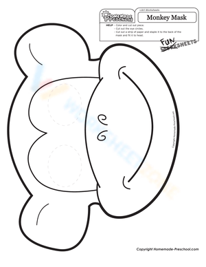 Printable Monkey Mask Craft Activity