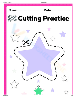 Star Cutting Skills Practice Worksheet