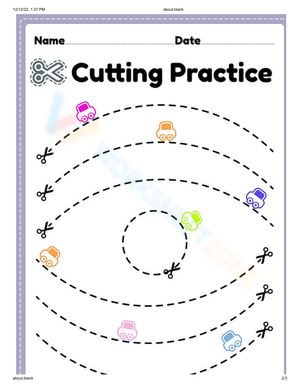Cutting Lines Practice Worksheet