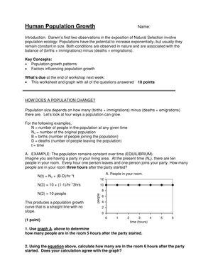 Human Population Growth Analysis Worksheet
