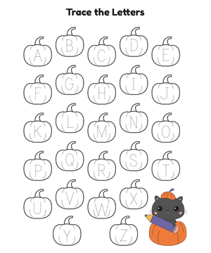 Halloween Pumpkin Alphabet Tracing Sheet