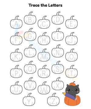 Halloween Pumpkin Alphabet Tracing Sheet