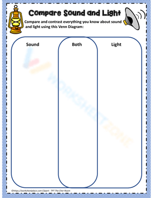 Compare Sound and Light Worksheet